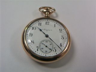 1900 Elgin 16 Size 17 Jewel Open Face Pocket Watch Model 7 / Grade: 139 Runs