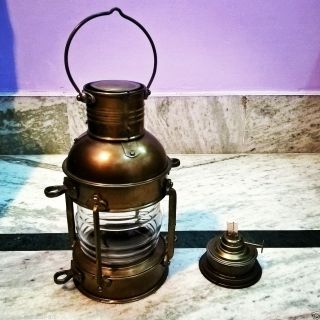 Antique Vintage Maritime Ship Oil Lantern Hanging Lamp Collectible Decor Item