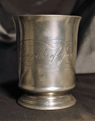 Pewter Tankard From Historic London Dowgate Hill Bunch Of Grapes Pub C.  1875