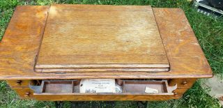 Antique Treadle SINGER Sewing Machine in Cabinet SHAPE ORG MACHINE 5