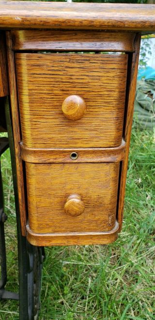 Antique Treadle SINGER Sewing Machine in Cabinet SHAPE ORG MACHINE 6