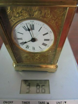 ANTIQUE FRENCH CARRIAGE CLOCK REPEATER - BREVETEE; STAMPED R.  G.  ;FUNCITIONS WELL 10