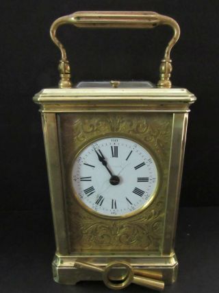 Antique French Carriage Clock Repeater - Brevetee; Stamped R.  G.  ;funcitions Well