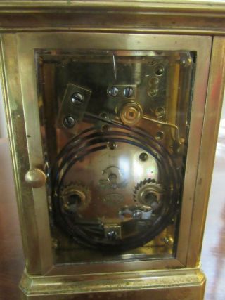 ANTIQUE FRENCH CARRIAGE CLOCK REPEATER - BREVETEE; STAMPED R.  G.  ;FUNCITIONS WELL 5