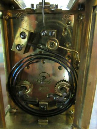 ANTIQUE FRENCH CARRIAGE CLOCK REPEATER - BREVETEE; STAMPED R.  G.  ;FUNCITIONS WELL 6