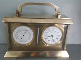 Antique French Parkinson & Frodsham Brass 8 Day Clock And Barometor Rare