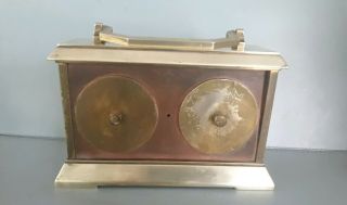 Antique French Parkinson & Frodsham Brass 8 Day Clock And Barometor Rare 3