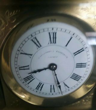 Antique French Parkinson & Frodsham Brass 8 Day Clock And Barometor Rare 7