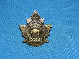 Wwi - Wwii Canadian Cap Hat Badge,  233rd Overseas Battalion (410)
