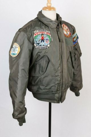 Vtg Usn Cwu 45/p Cold Weather Flight Coat Jacket Usa Mens Size Large