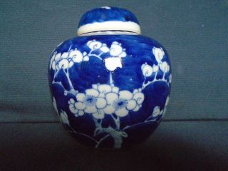 An antique Chinese porcelain b&w Ginger Jar & cover,  late 19th.  c,  very good con. 3