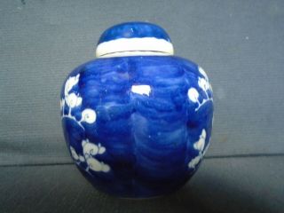 An antique Chinese porcelain b&w Ginger Jar & cover,  late 19th.  c,  very good con. 4