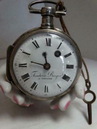 Frederic Berger A.  Thoune Pre 1850 Fusee 18s Of Swing Out Pocket Watch