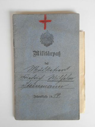 Ww1 German Empire Army Soldier Militarpass Military Service Pass Book