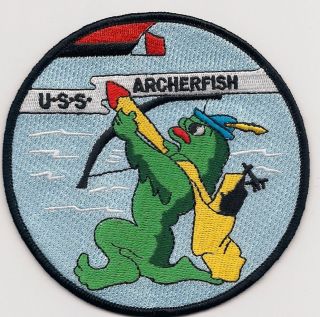Uss Archerfish Ss 311 - 4 Inch Eont - Fish With Bow Bc Patch Cat No.  C6999
