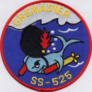 Uss Grenadier Ss 525 - Fish Carrying Torpedoes Bc Patch Cat No B455