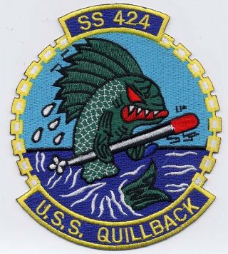 Uss Quillback Ss 424 - Fish Holding Torpedo Bc Patch Cat No B372