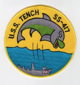 Uss Tench Ss 417 - Fish Leaping Bc Patch Cat No B512
