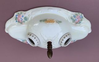 Vintage Porcelier Ceramic Double Socket Porcelain Ceiling Light Fixture Sconce