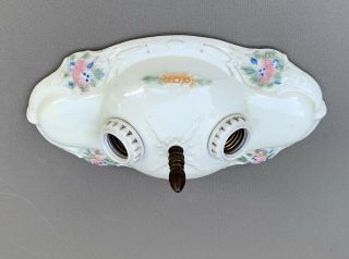 Vintage Porcelier Ceramic Double Socket Porcelain Ceiling Light Fixture Sconce 2