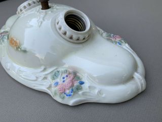 Vintage Porcelier Ceramic Double Socket Porcelain Ceiling Light Fixture Sconce 7