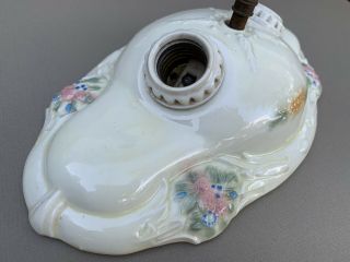 Vintage Porcelier Ceramic Double Socket Porcelain Ceiling Light Fixture Sconce 8
