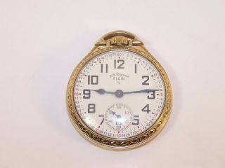 1952 Elgin B.  W.  Raymond 16s Railroad 21 Jewel 571 10K Gold Filled Pocket Watch 2