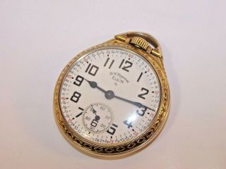 1952 Elgin B.  W.  Raymond 16s Railroad 21 Jewel 571 10K Gold Filled Pocket Watch 3