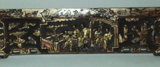 Antique CHINESE Carved Wood WEDDING BED Panel WALL HANGING 4 3