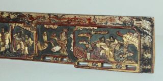 Antique CHINESE Carved Wood WEDDING BED Panel WALL HANGING 4 4