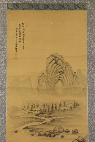 JAPANESE HANGING SCROLL ART Painting Sansui Landscape Asian antique E7936 3