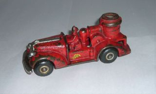 Vintage Arcade Cast Iron Pumper Fire Engine Truck W/nickel Grill