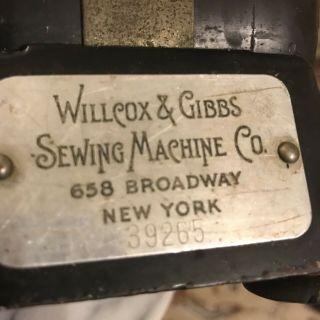 Antique WILLCOX & GIBBS Electric Sewing Machine, 8
