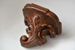 Antique Frech Hand Carved Wood,  Wall Shelf For Statue Or Other.