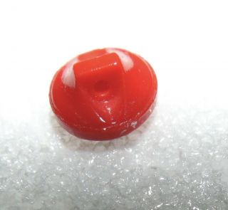 Vintage Small Penguin Red Glass Button 256 3