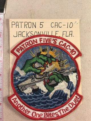 Us Navy Vp - 5 Patron Cac - 10 Five Mad Foxes Patrol Squadron Patch 1970’s 1980’s