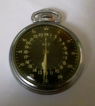 Wwii Era 24 Hour Elgin An - 5740 Gct 21j B.  W.  Raymond Pocket Watch