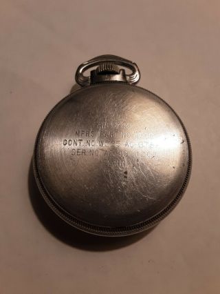 WWII Era 24 Hour Elgin AN - 5740 GCT 21J B.  W.  Raymond Pocket Watch 2