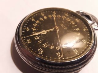 WWII Era 24 Hour Elgin AN - 5740 GCT 21J B.  W.  Raymond Pocket Watch 4