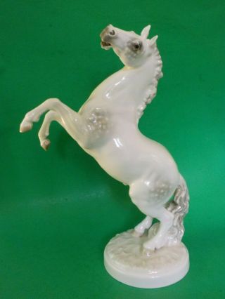 Vintage Hutschenreuther Rearing Dapple Grey Horse Porcelain Figurine 12,  " Excel.