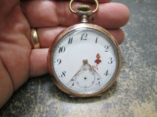 Junghans Fancy Silver And Gold Case Running Pocket Watch