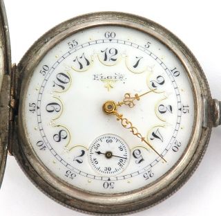 Coin Silver Case / Great Dial / 1899 Elgin 0s 7j Ladies Miniature Pocket Watch.