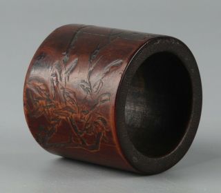 Chinese Exquisite Hand - Carved Bamboo Thumb Ring