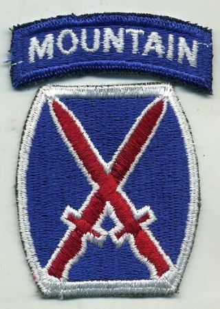 Vintage Us Army 10th Mountain Division Color Patch Cut Edge