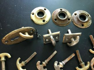 40,  Antique Vintage Door Thumb Turns Knob Door Lock Round Plates - OLD Parts 2