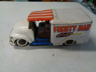 Japan Tin Friction Truck Frosty Bar Ice Cream Rare Vintage Toy