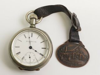 Vintage Atlas Watch Co (by Elgin) Pocket Watch; 7j Size 18s,  Running W/ Fob