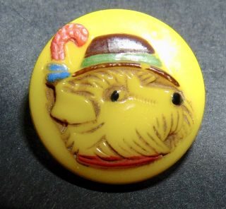 Vintage Yellow Dog Head W/hat Kiddie/children 