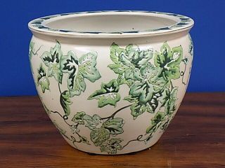 10 " Chinese Porcelain Fish Bowl / Planter Vase Bowl