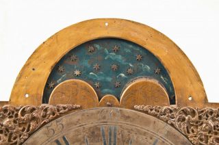English grandfather clock brass moon dial movement @ 1775 Month Running Rare 2